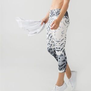 Lululemon 22inch black/white/gray leggings workout yoga pants